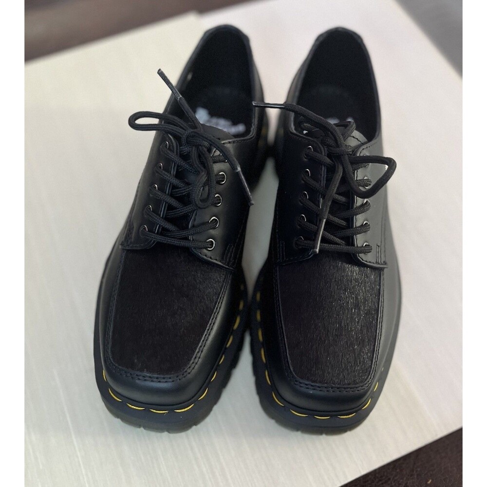 Dr Martens 5-eye Bex Square Bovine Hair Toe Leather Shoes Size 7